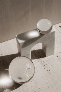 Kaboompics - Clear Glass Spheres With Marble Arch
