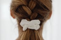 Kaboompics - Braided Ponytail with White Scrunchie, Rear View