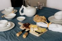 Kaboompics - Cozy Breakfast Table with Cheese Board and White Teapot