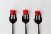 Kaboompics - Trio Of Raspberries On Forks