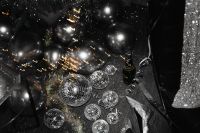 Kaboompics - Black and White New Year's Eve Party Table with Silver Balloons