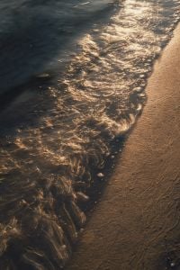 Kaboompics - Golden Hour Wave on Sandy Beach Shore Background