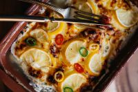 Kaboompics - Baked Fish Casserole with Lemon and Green Olives