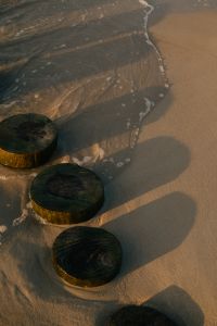 Kaboompics - Groyne Base Wave Shore Golden Hour Detail