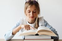 Kaboompics - Student Looking Away in School Outfit