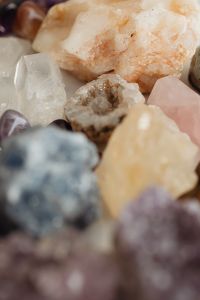 Kaboompics - Close-Up of Raw Quartz, Rose Quartz and Golden Mineral Crystals