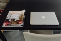 Kaboompics - Stylish workspace with MacBook computer on home or studio