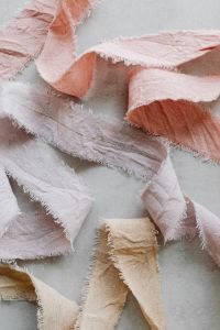 Kaboompics - Linen Ribbon with fringed edges - handmade