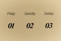 Kaboompics - Weekend Dates on Minimal 2027 Calendar Close Up