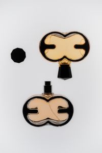 Kaboompics - Minimal Perfume Bottle Parts Flat Lay