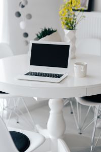 Kaboompics - Workplace with laptop on table at home