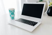 Kaboompics - Workplace with laptop on table at home