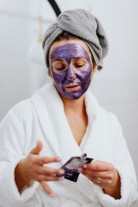Kaboompics - Woman with facial skincare mask