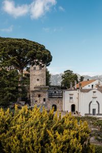 Kaboompics - Historic Stone Bell Tower beneath a Blue Sky in Ravello