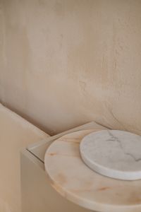 Kaboompics - Round Marble Tabletop in a Neutral Interior