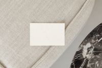 Kaboompics - Landscape Blank Business Card and Marble Accent on Linen