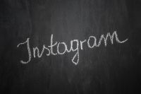Kaboompics - Instagram Word Written in White Chalk on a Blackboard, Social Media Marketing Concept