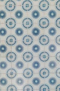 Kaboompics - Blue and White Geometric Tile Pattern Background in Rovinj
