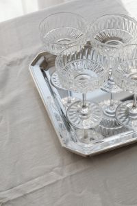 Kaboompics - Two Crystal Glasses on Silver Tray