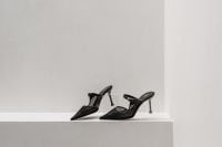 Kaboompics - Pantone 2026 Fashion Aesthetic: Black Heels on a White Display