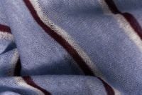 Kaboompics - Sheer Blue Knit with Burgundy Stripes – Draped Fabric Macro