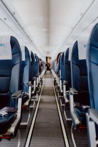 Interior of the passenger airplane