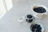 Kaboompics - Blueberry Still Life with Colander, Bowl and Glass Jar