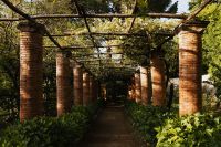 Kaboompics - Shaded Brick Pergola Walkway Through a Mediterranean Villa Garden