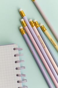 Kaboompics - Pastel Pencils with Notebook Corner