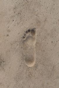 Kaboompics - Bare Footprint in Baltic Beach Sand, Minimal Coastal Texture Background