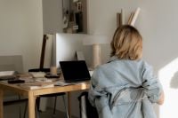 Kaboompics - Creative Interior Design Studio with Laptop, Materials and Designer