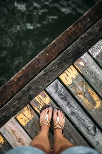 Old pier over a lake