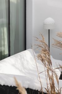 Kaboompics - Snow-Covered Outdoor Bed with Ornamental Grasses