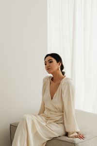 Kaboompics - Minimalist Bridal Portrait by a Window With Copy Space