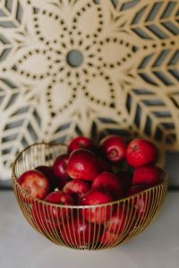 Kaboompics - Red apples and golden oak leaves