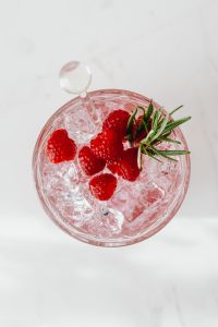 Kaboompics - Overhead Raspberry Cocktail With Fresh Berries