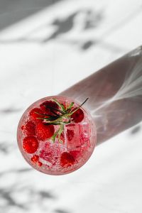 Kaboompics - Top View Raspberry Soda With Rosemary
