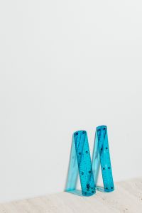 Kaboompics - Blue Transparent Rulers with Copy Space for Math Worksheets and Classroom Learning