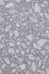 Kaboompics - Cool Gray Terrazzo with Rounded White Chips and Fine Speckled Cement