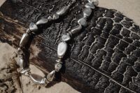 Kaboompics - Close-Up Silver Necklace on Textured Driftwood