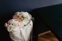 Kaboompics - Bouquet of flowers in a bag with some fairy lights
