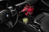 Kaboompics - Autumn Bouquet With Iced Matcha in a Luxury Car