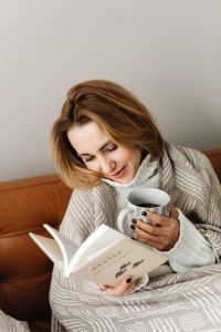 Kaboompics - Cozy Stay-at-Home Tea Break with a Book