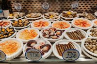 Kaboompics - Spanish Seafood Tapas with Shrimp, Mussels and Sardines