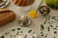 Kaboompics - Easter Table Setting with Cake and Green Dot Plates