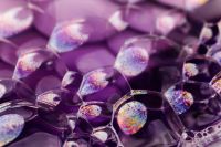 Kaboompics - Purple Skincare Gel with Iridescent Bubbles