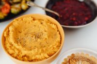Kaboompics - Herbed Sweet Potato Mash with Cranberry Sauce