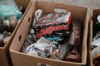 Kaboompics - Vintage Figurines and Old Collectibles in a Flea Market Box