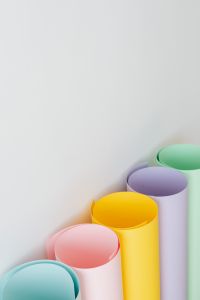 Kaboompics - Pastel Paper Rolls Cropped Along the Lower Edge