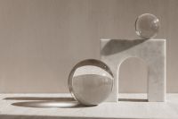 Kaboompics - Marble Arch Still Life With Clear Sphere